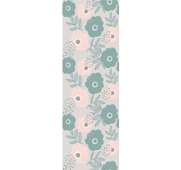 Rollo fenster esszimmer in rosa und blauen aquarellblumen - TenStickers