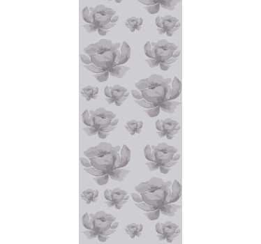 Rollo fenster esszimmer graues blumenmuster der 80er - TenStickers
