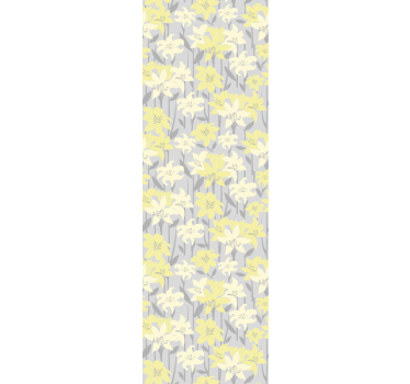 Rollo fenster esszimmer gelbe blumen auf grauem hintergrund - TenStickers
