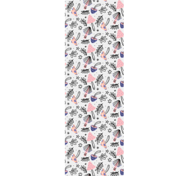 Rollo fenster esszimmer mit klassischen pilzen und blumen - TenStickers
