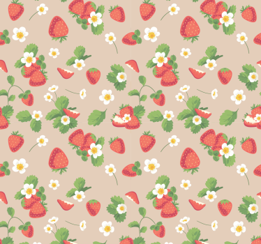 Rollo fenster esszimmer erdbeeren und blumen - TenStickers