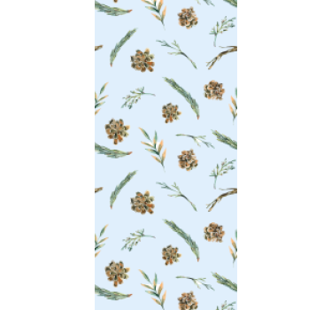 Rollo fenster esszimmer wasserfarben blumen blau - TenStickers