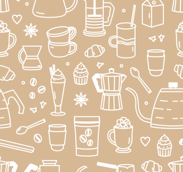 Rollo fenster esszimmer kaffeetassen und gläser muster - TenStickers