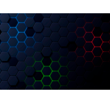 Rollo fenster schwarz mit 3d effekt in dunklem hexagonmuster - TenStickers