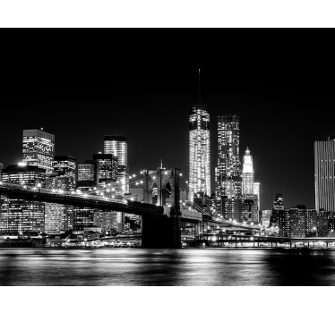 Rollo fenster schwarz fototapete new york east river - TenStickers