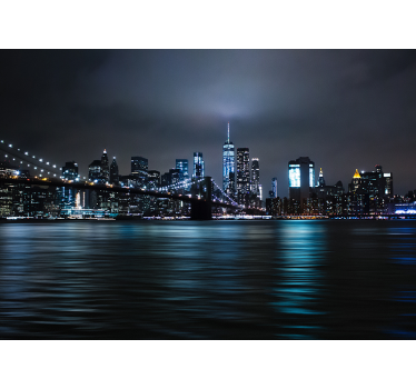 Rollo fenster schwarz urban nacht panorama - TenStickers