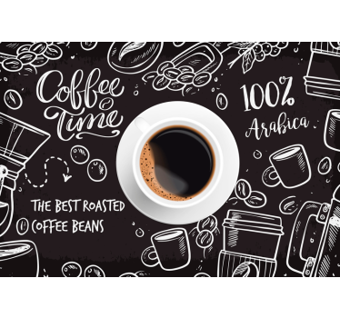 Rollo fenster schwarz kaffeezeit bilder - TenStickers