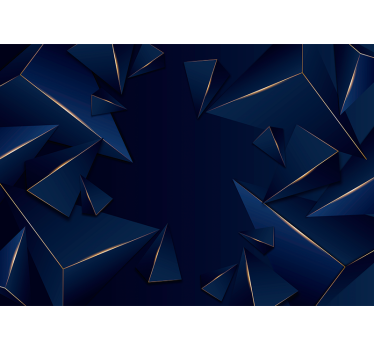 Rollo fenster schwarz mit blau-goldenem geometrischen muster - TenStickers