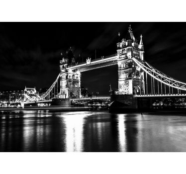 Rollo fenster schwarz london bridge nacht - TenStickers