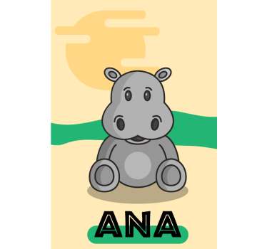 Rollo Fenster mit Tieren anpassbares nilpferd - TenStickers