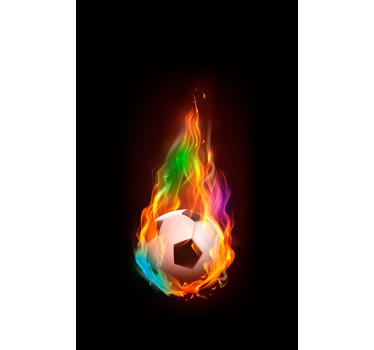 Mehrfarbiger Feuerball Fußball Rollo - TenStickers