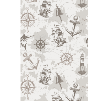 Rollo Fenster Vintagedesign nautische erkundungsmotive - TenStickers