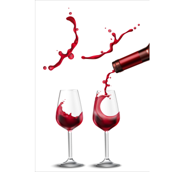 Gläser Wein Spaß Esszimmer Rollo - TenStickers