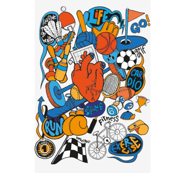 Collage künstlerischen sport Rollo - TenStickers