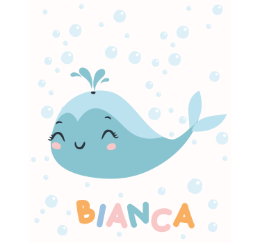 Namens glücklicher Wal Rollo Kinderzimmer - TenStickers