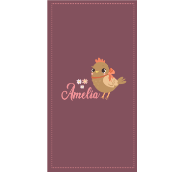 Rollo fenster mit tieren küken mit blumen und namen - TenStickers