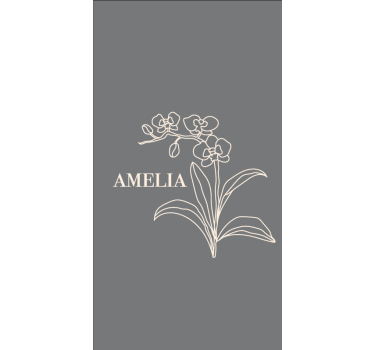 Rollo fenster blumen und pflanzen elegantes graues design - TenStickers