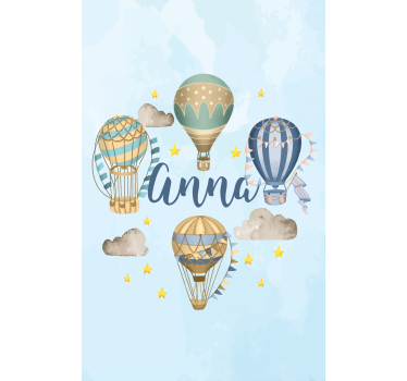 Rollo fenster mit namen heißluftballons mit namen - TenStickers