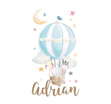 Schwebende Tiere und Ballon Rollo Kinderzimmer - TenStickers
