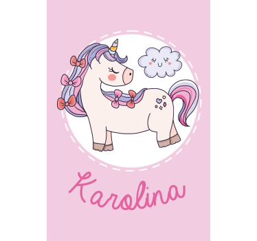 Rosa Namens-Einhorn Rollo Kinderzimmer - TenStickers