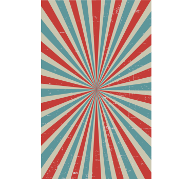 Rollo Fenster Jugendzimmer Retro Muster blau rot - TenStickers