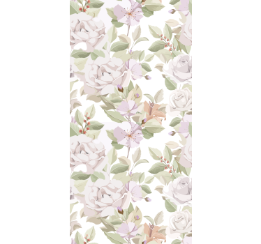 Fenster Rollo Elegant beiges blumenmotiv - TenStickers