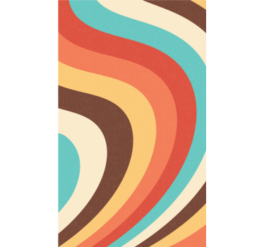 Rollo Fenster Vintagedesign geschwungene retrowellen - TenStickers