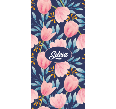 Rollo Fenster Blumen und Pflanzen rosa blumenmuster - TenStickers