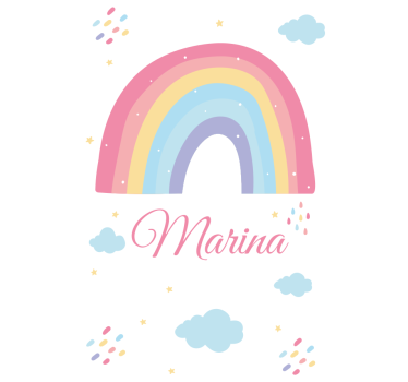 Pastell-Regenbogen und Wolke Rollo Kinderzimmer - TenStickers