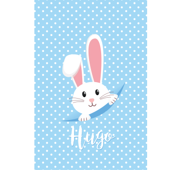 Rollo Fenster Baby weißer hase mit namen - TenStickers