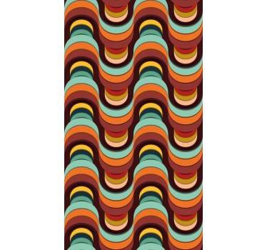 Rollo Fenster Vintagedesign retro-wellenmuster - TenStickers