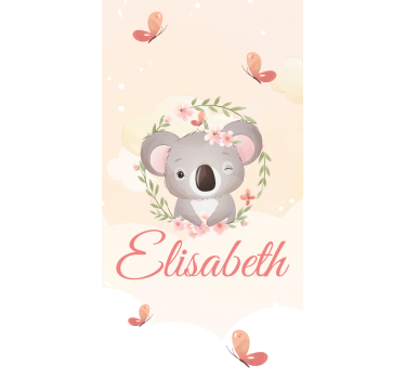 Rollo Fenster Kinderzimmer baby-koala mit namen - TenStickers