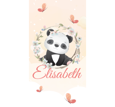 Rollo Fenster Kinderzimmer babypanda mit namen - TenStickers