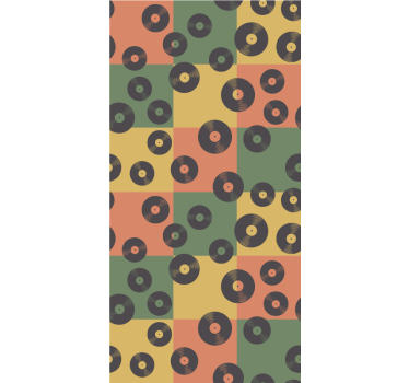 Rollo Fenster Vintagedesign retro-schallplatten - TenStickers