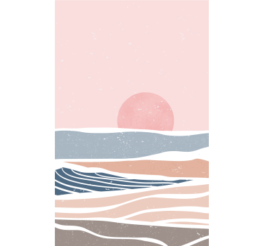 Rollo fenster vintagedesign sanfte sonnenuntergangswellen - TenStickers