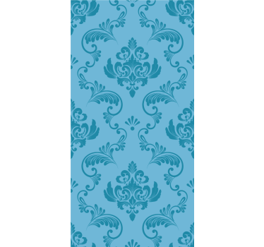 Fenster Rollo Elegant blaues damastmuster - TenStickers