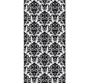 Rollo Fenster klassisch schwarz-weißes blumenmuster - TenStickers