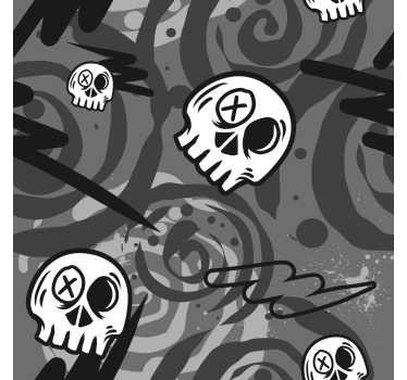 Graffiti Totenkopf Rollos schwarz für Wohnzimmer - TenStickers