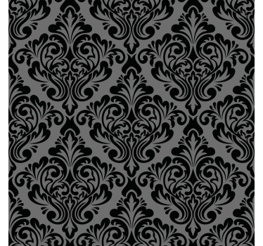 Schwarzes Damask Muster Rollos für Wohnzimmer - TenStickers