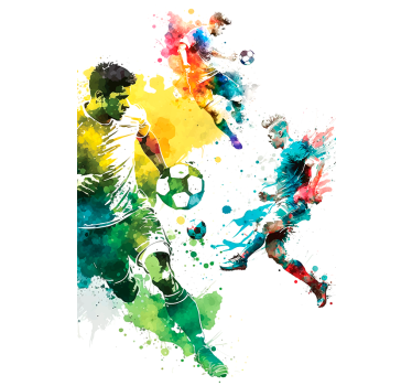 Rollo Fenster Fußball Spieler in Aktion - TenStickers