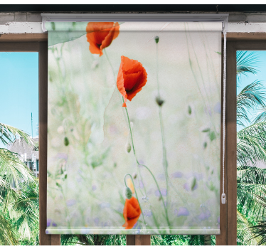 Blumen Rollo Verwischte rote mohnblumen - TenStickers