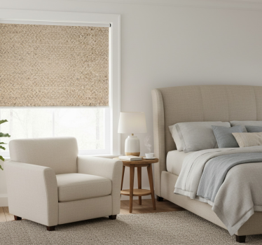 Fenster rollo elegant aus beigem stoff - TenStickers