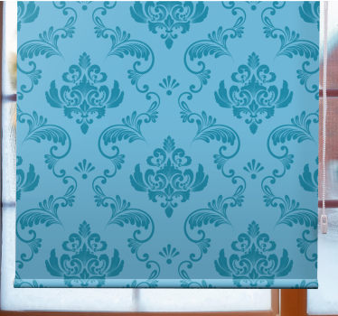 Fenster Rollo Elegant blaues damastmuster - TenStickers