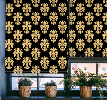 Fenster Rollo Elegant goldenes fleur-de-lis-muster - TenStickers