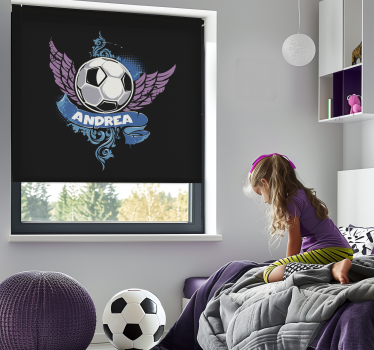 Rollo Fenster Fußball fliegender ball mit namen - TenStickers