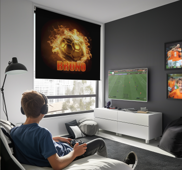 Rollo Fenster Fußball goldener feuerball - TenStickers