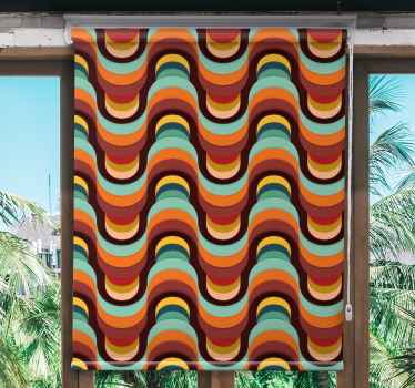 Rollo Fenster Vintagedesign retro-wellenmuster - TenStickers