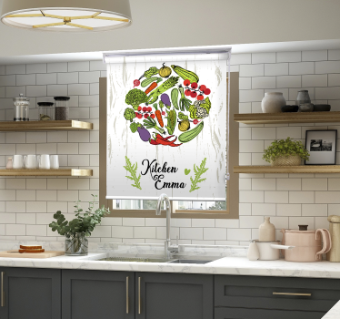 Küche mit gemüse personalisiert Rollo - TenStickers
