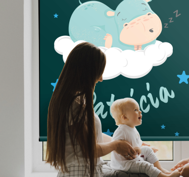 Rollo Fenster Baby nilpferdtraum mit namen - TenStickers