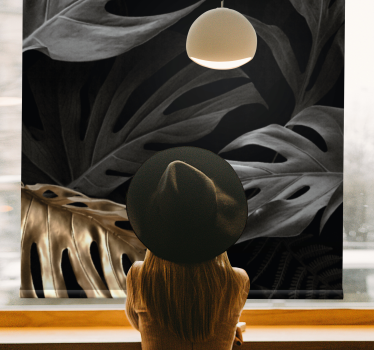 Fenster Rollo Elegant große tropische blätter - TenStickers